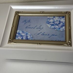 Elegant Silver and Blue Floral Picture Frame